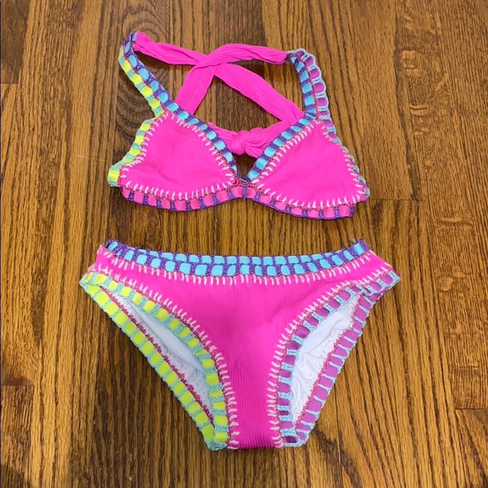 Girls pink swimsuit